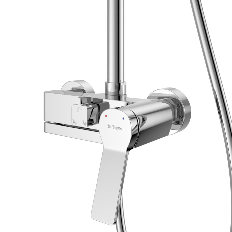 Душевая стойка BelBagno со смесителем и изливом ALBANO-VSCM-CRM