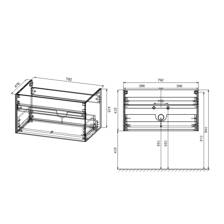 Vincea тумба под раковину Chiara 800 G.Stone