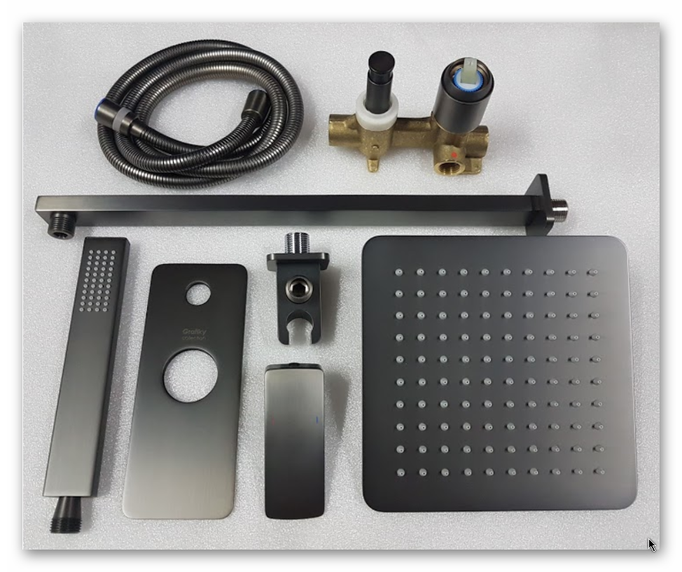 Imprese Grafiky ZMK041807110 набор: смеситель, верхний и ручной душ черный никель