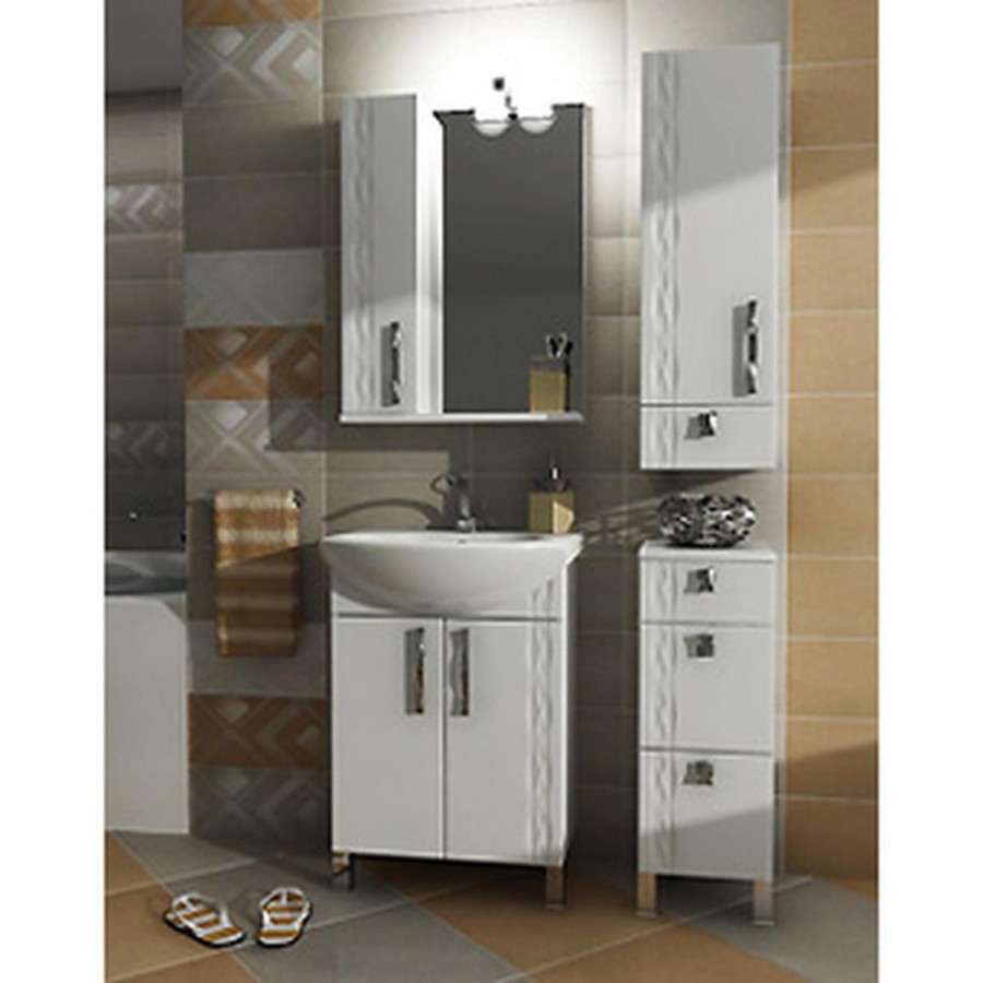 Triton Кристи 80 зеркало с подсветкой и шкафчиком слева
