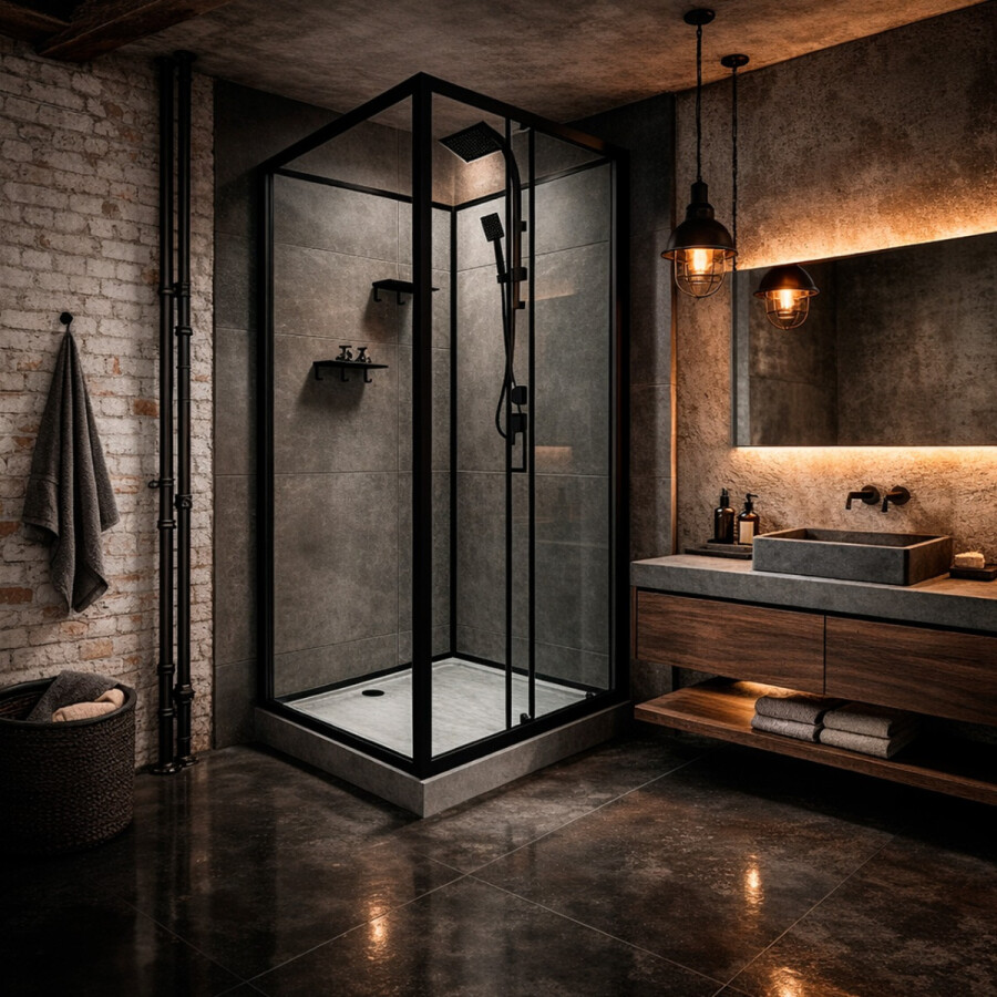 Душевая кабина Loranto 980x980x2040 без крыши, правосторонняя, белое заднее стекло, поддон 14 см, прозрачное стекло 4 мм, профиль черный CS-3010TM/W-100R