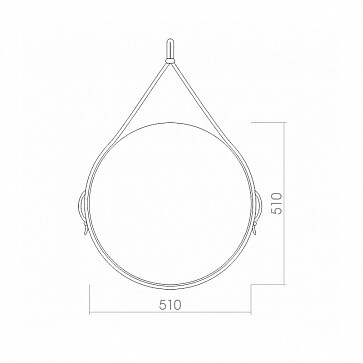 Зеркало AZARIO Капитан D510 коричн кожа ФР-00001313