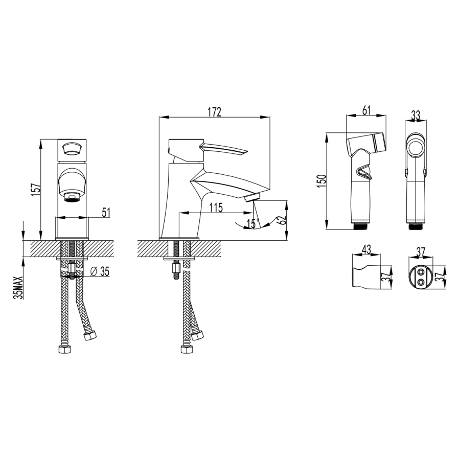 Lemark Atlantiss смеситель для раковины LM3216C