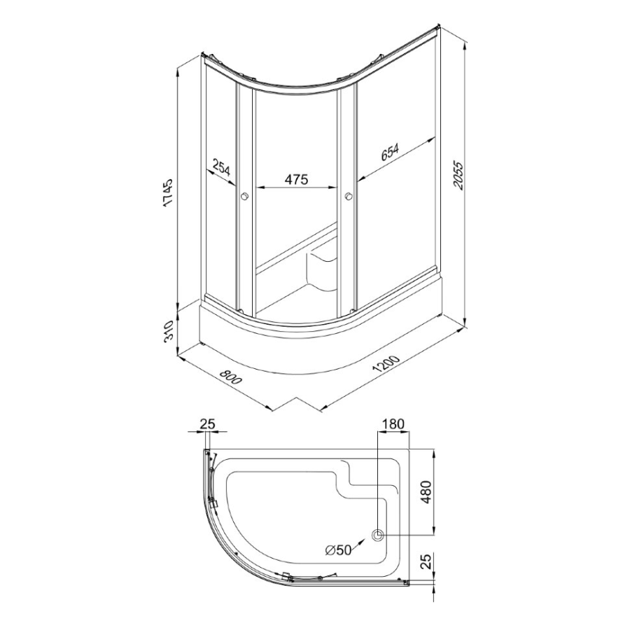 Triton Коралл душевое ограждение 120*80*205 В правое Щ0000038529