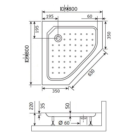 RGW Acrylic Style TR 16180599-11 90*90*22 душевой поддон акриловый