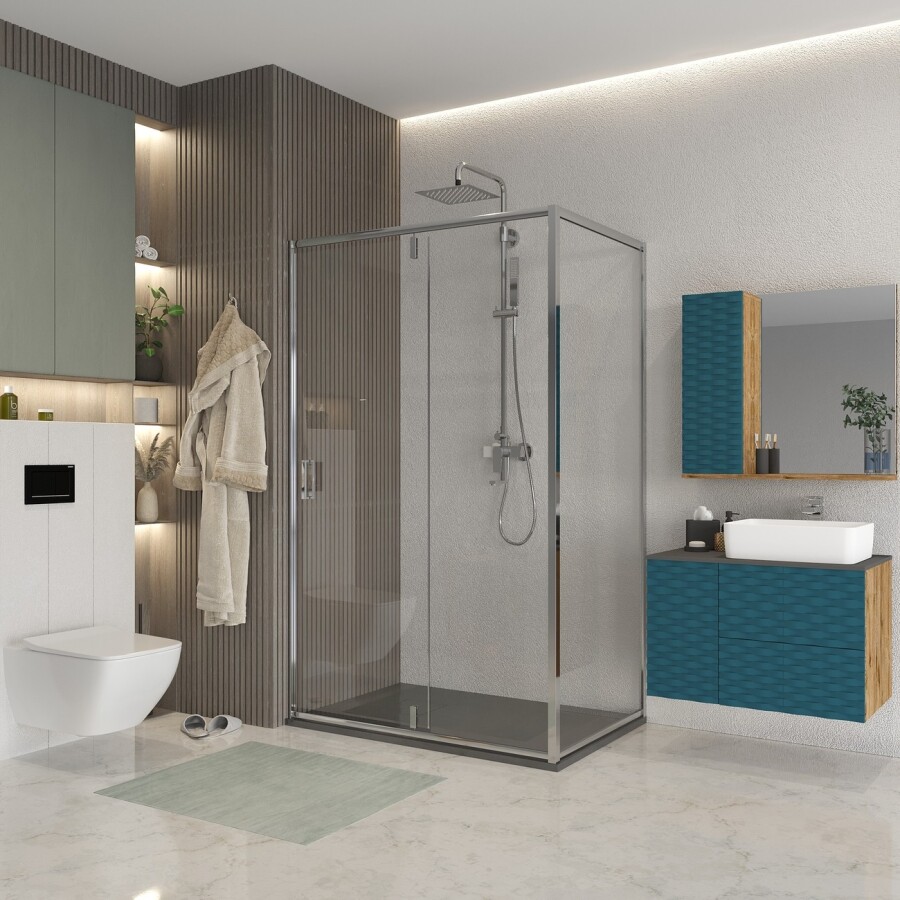Боковая стенка Niagara Nova NG-A70 (70х195) хром,стекло прозрачное,1 место