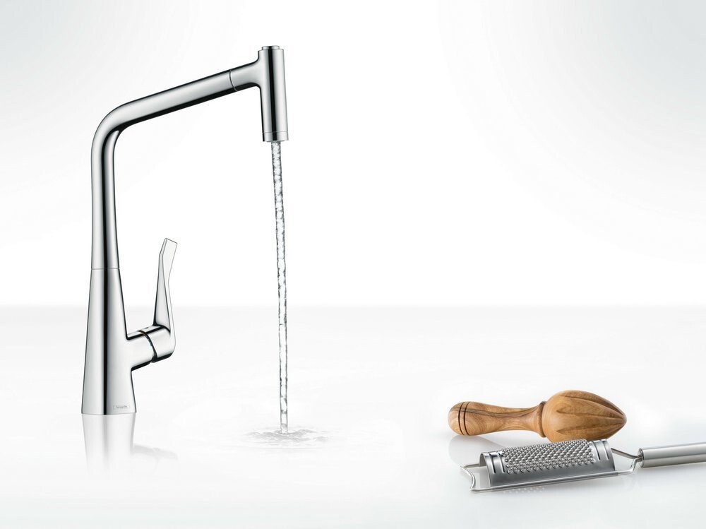 Hansgrohe Metris M71 Кухонный смеситель 320 с вытяжным душем 2jet сталь 14820800