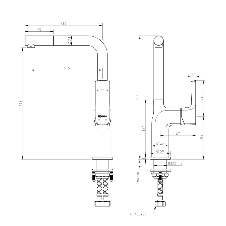 Lemark Ursus смеситель для кухни LM7205BLR