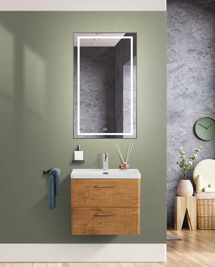 Подвесная тумба с раковиной Belbagno DUE 60 см Rovere Nature DUE-600-2C-SO-RN-P BB-8076-3-60