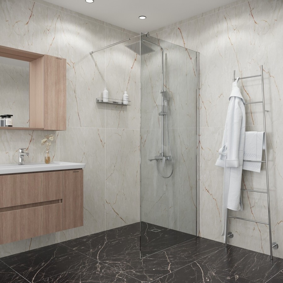 Душевая перегородка Niagara Eco NG-531-90 (90х190) хром,стекло прозрачное,1 место