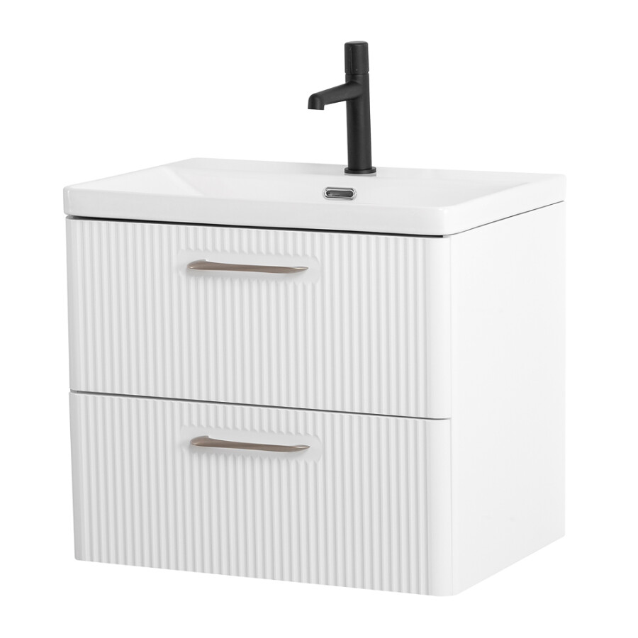 Подвесная тумба с раковиной Belbagno DUE 50 см Bincao Lucido DUE-500-2C-SO-BL-P BB-8076-3-50