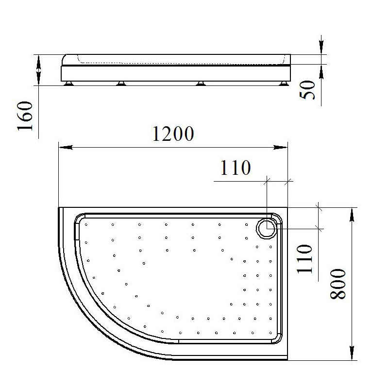 Radomir 120*80*16 душевой поддон акриловый