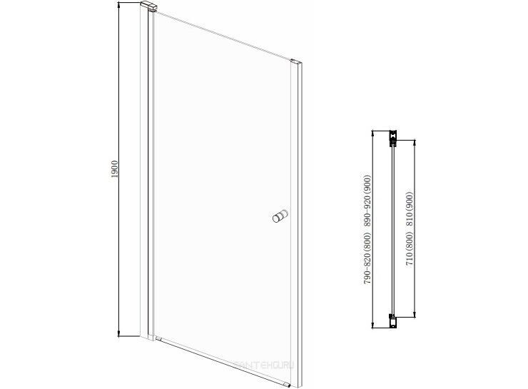 Azario Alberta AZ-NK6211 900 Душевые двери 90*190