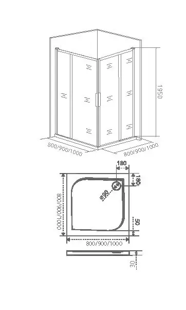 Bas Idea CR-80-C-B душевое ограждение 80*80*195 ИД00018