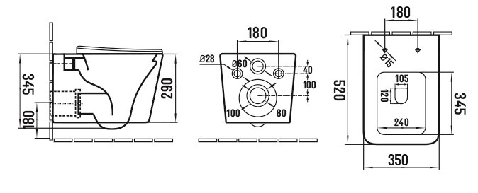 Унитаз подвесной Boheme Zen Черный матовый c крышкой 967-SET-B