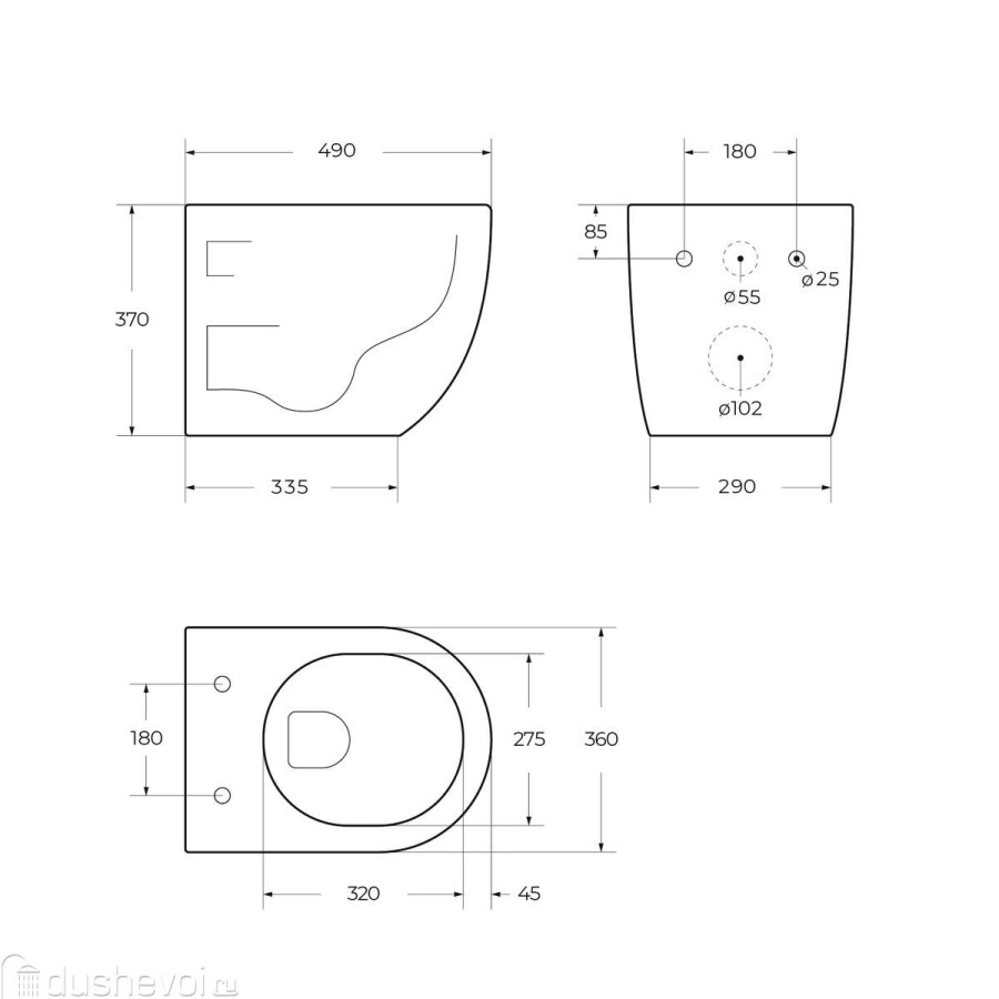 Унитаз подвесной BelBagno UNO 2.0 безободковый с сиденьем дюропласт soft close BB7306CHR/SC