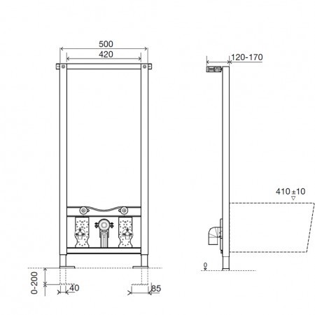 OLI Bidet Sanitarblock 136078 инсталляция для биде