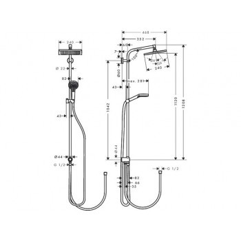 Hansgrohe Crometta E 240 1jet Showerpipe 27289000 Душевая система без излива