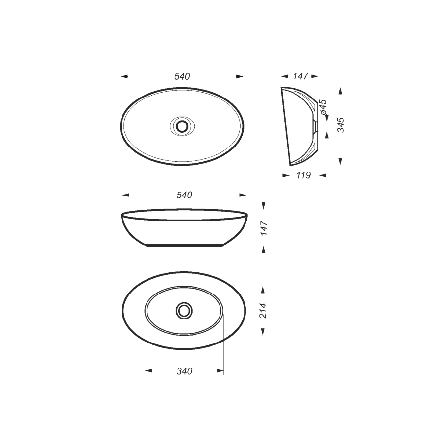 Sanita Luxe Ringo Cut RNGSLWB01C умывальник накладной 54 см