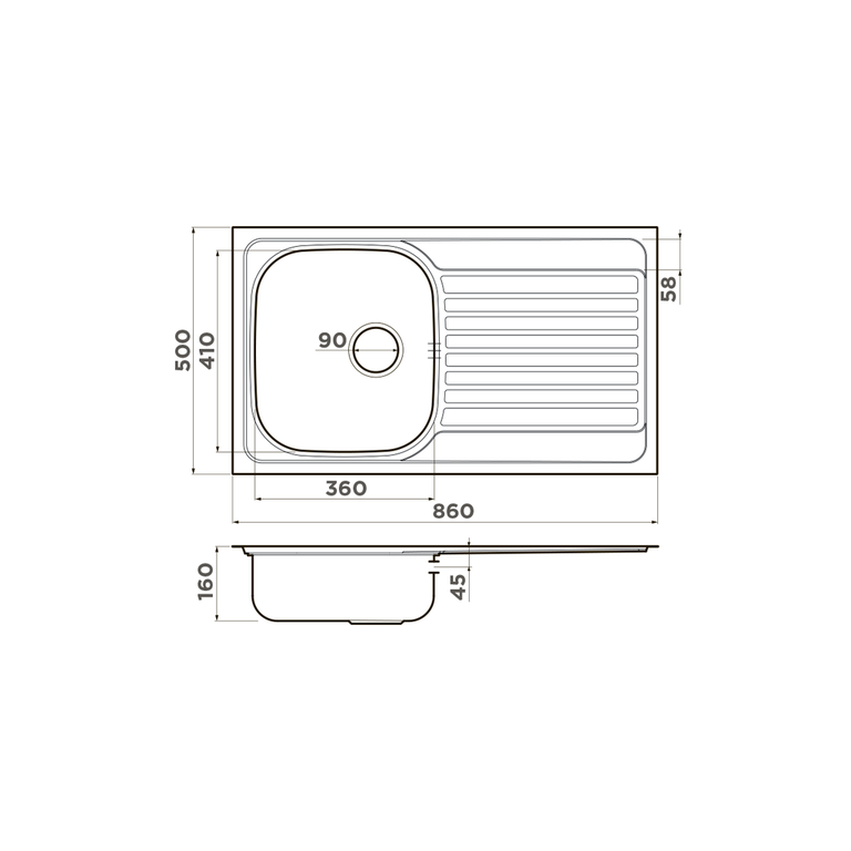 Omoikiri KASHIOGAWA 86 IN мойка кухонная нержавеющая сталь 4993453