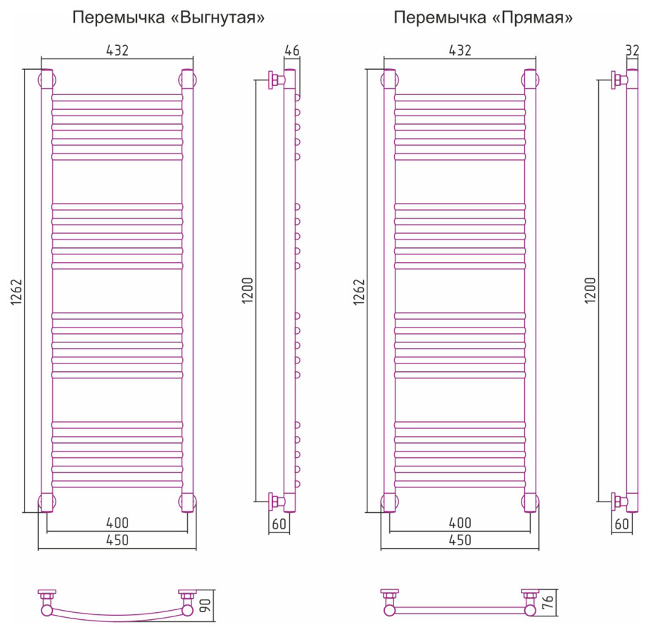 Сунержа Богема+ полотенцесушитель водяной 1200*400