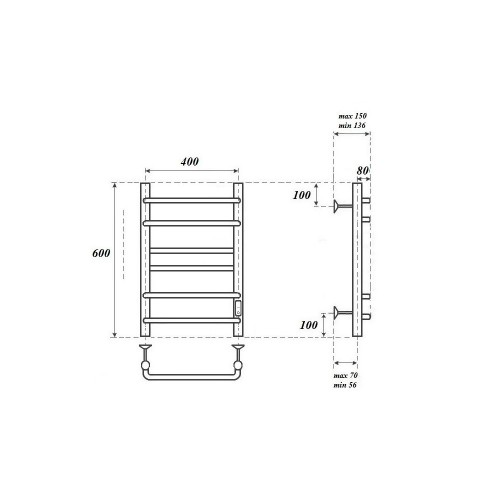 Point Сатурн полотенцесушитель электрический 40х60 PN90846B