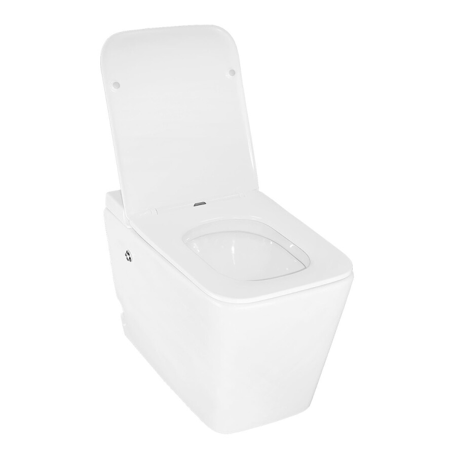 Унитаз импульсный Azario 360х590х440 напольный, квадратный, быстросъемное сиденье микролифт (AZ101)