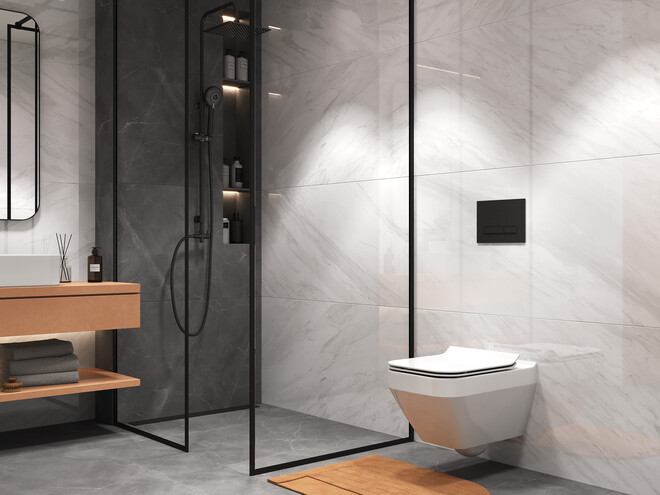 Керамогранит Cersanit Futura тонкий Classy Marble полированный белый ректификат 60x120 A17120