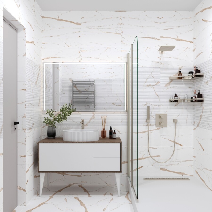 Плитка настенная Eurotile Statuario Gold Decor 30x60