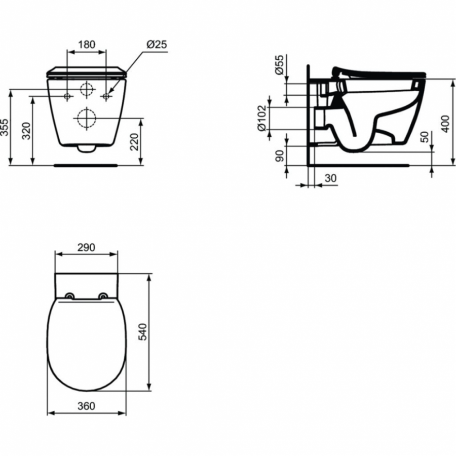 Ideal Standard Connect унитаз подвесной безободковый E771801