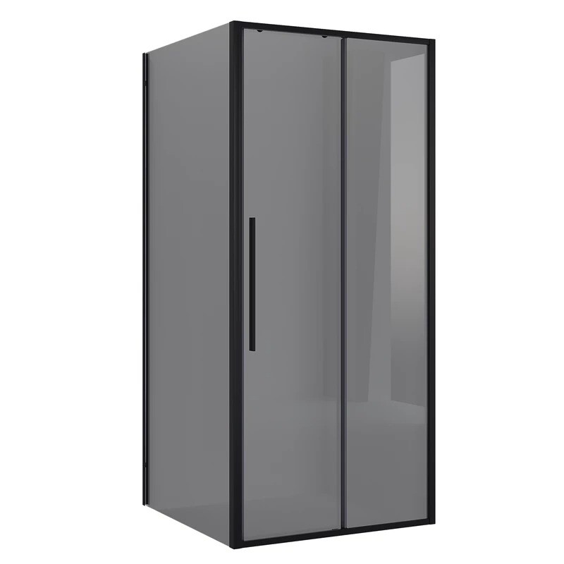 Дверь в нишу Niagara Nova NG-85-9TB (90х195) черный матовый,стекло тонированное,дверь раздвижная,1 место