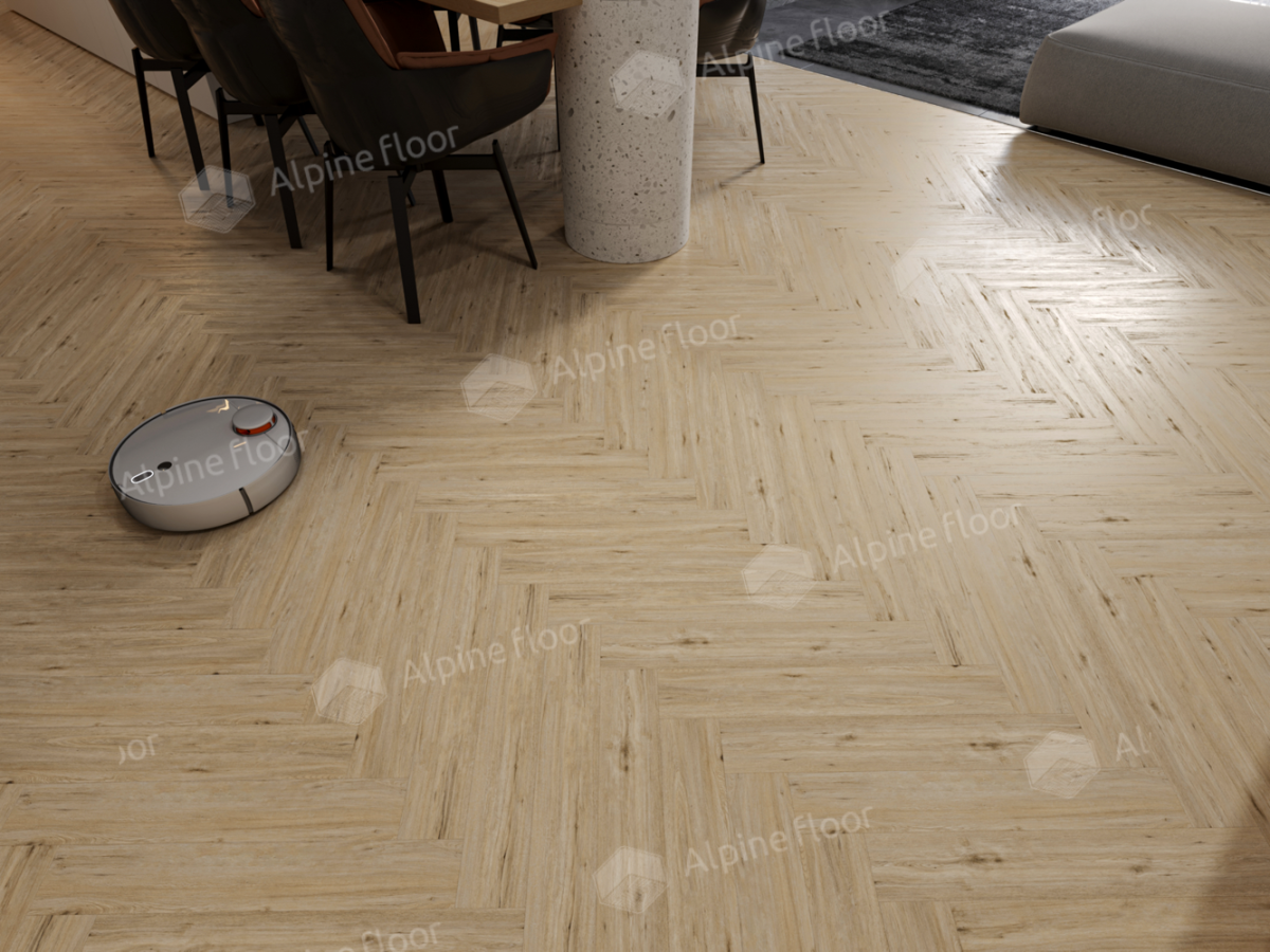 Ламинат Alpine Floor Herringbone LF102-1A Дуб Лион 606 х 101 х 8 mm