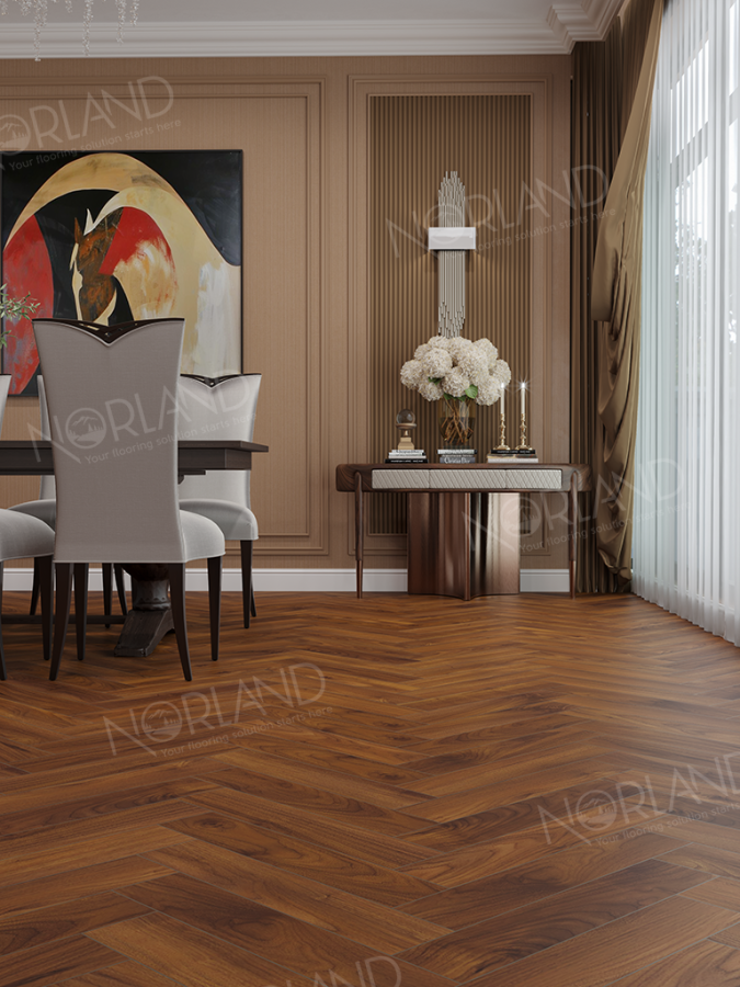 Ламинат Alpine Floor Norland Herringbone Elegant Strong LF304-19 Орех Кипр 600х100х12 mm