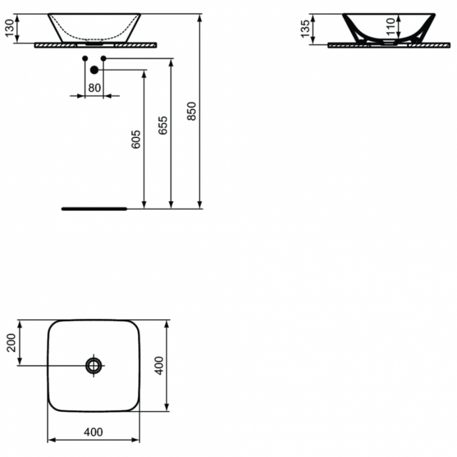 Ideal Standard Connect раковина 40 см E034701