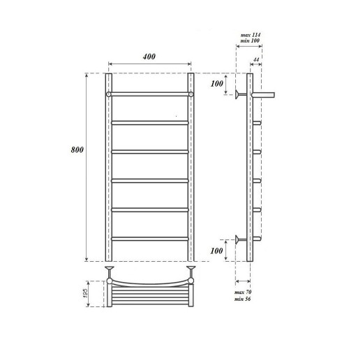 Point Афина полотенцесушитель электрический с полкой 40х80 PN04148PE