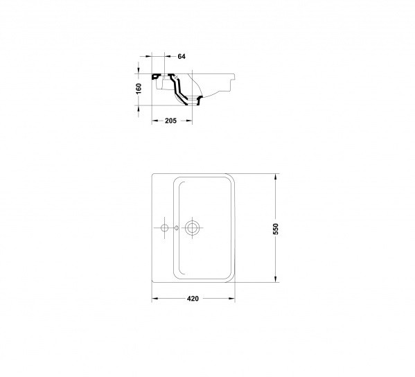 Gala Emma Square 27060 раковина 55x42 см