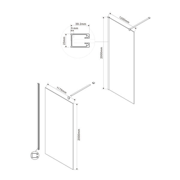 Vincea душевая перегородка VSW-1H120CL 120х200 хром, стекло прозрачное