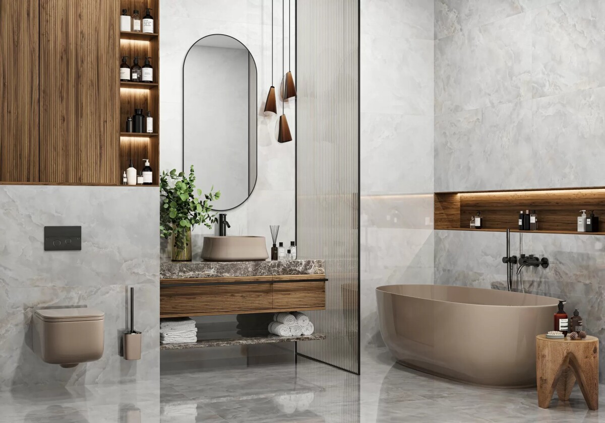 New Trend Оникс Ветро светлый / Onice Vetro Light Керамогранит 600 x 1200 x 7 60120ETR00P