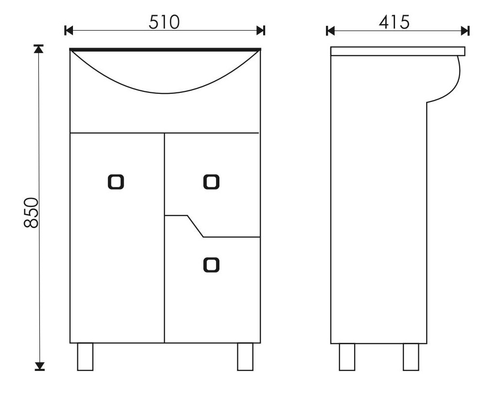 EvaGold Rados тумба 50 см с раковиной Уют 50 EG010082