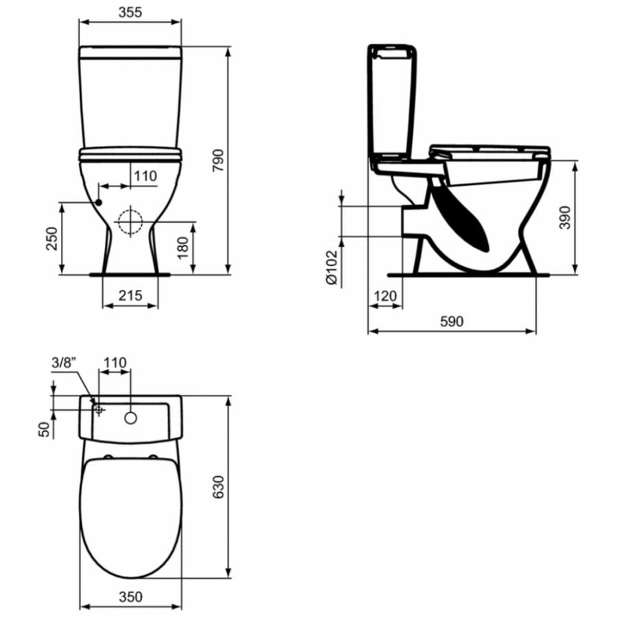 Ideal Standard Eurovit напольный унитаз-компакт V337101