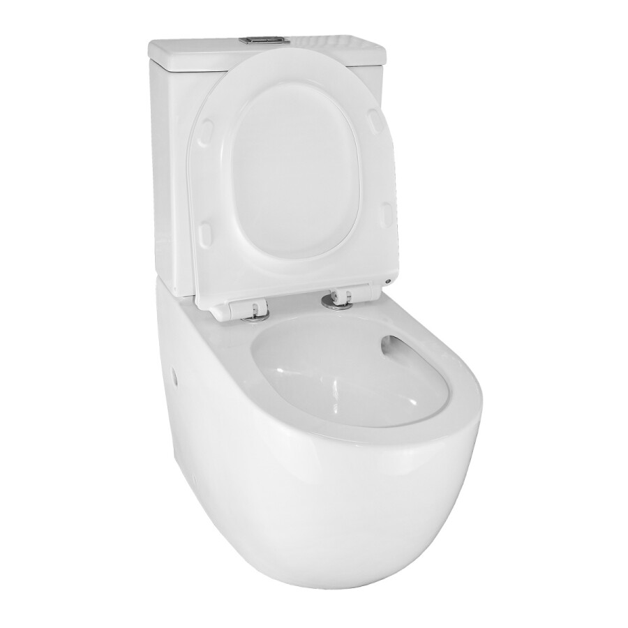 Унитаз-компакт Azario Corsa 630x380x830 напольный, смыв "ТОРНАДО", безободковый с бачком и сиденьем микролифт AZ-2062Т