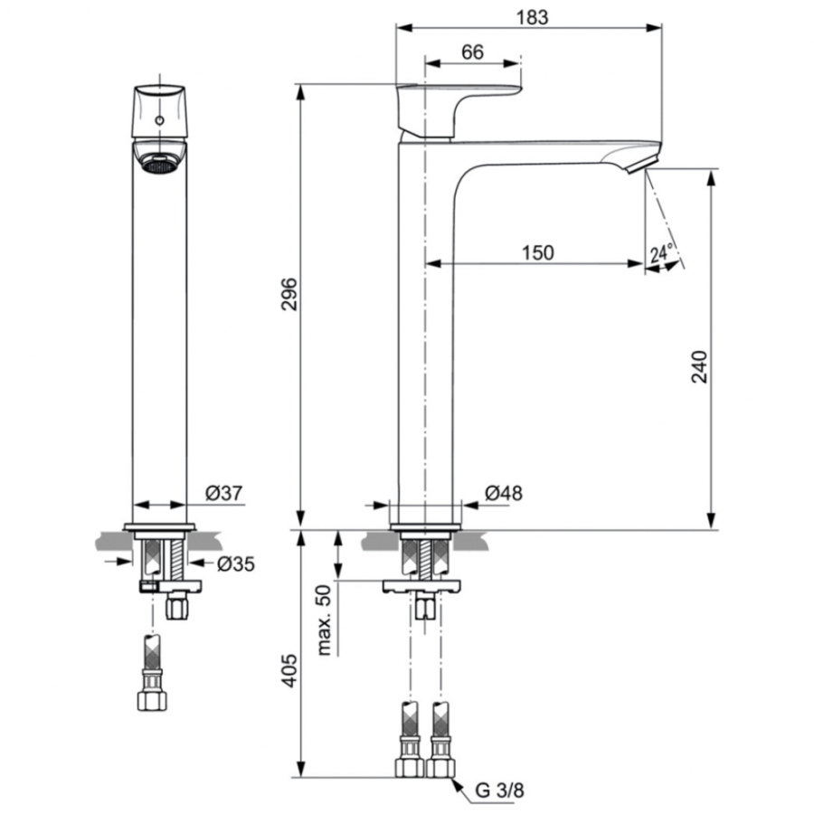 Ideal Standard Connect Air смеситель для раковины A7027A2