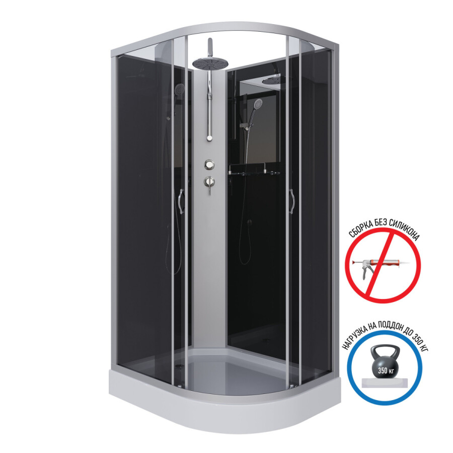 Niagara NG 3512-14LBKT Душевая кабина 120x80 Без крыши с тропическим душем 35121433LBKT
