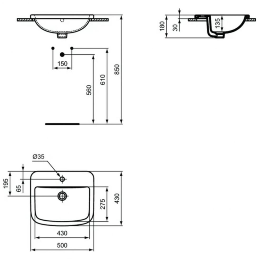 Ideal Standard Tempo раковина 50x43 см T059201