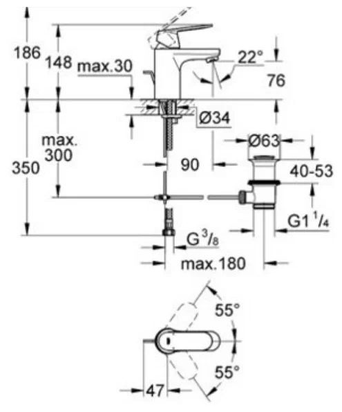 Grohe Eurosmart Cosmopolitan 1000179 набор смесителей для ванны