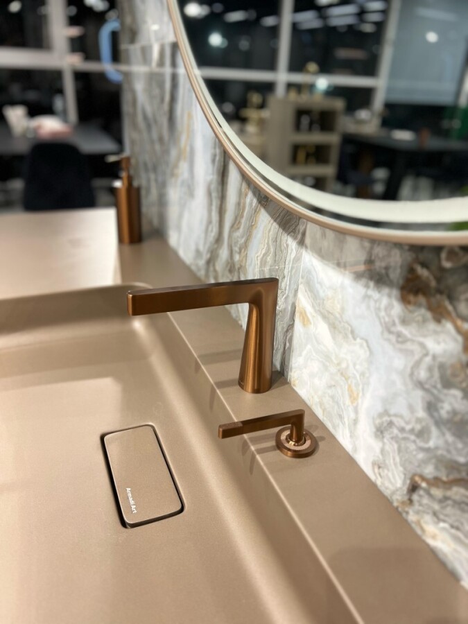 Смеситель для раковины 2х-позиционный Boheme Duo Brushed Bronze 161-BRB