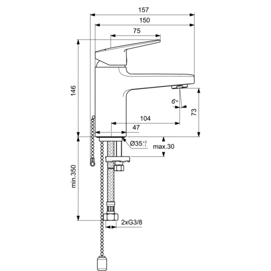 Ideal Standard Ceraplan смеситель для раковины BD210AA