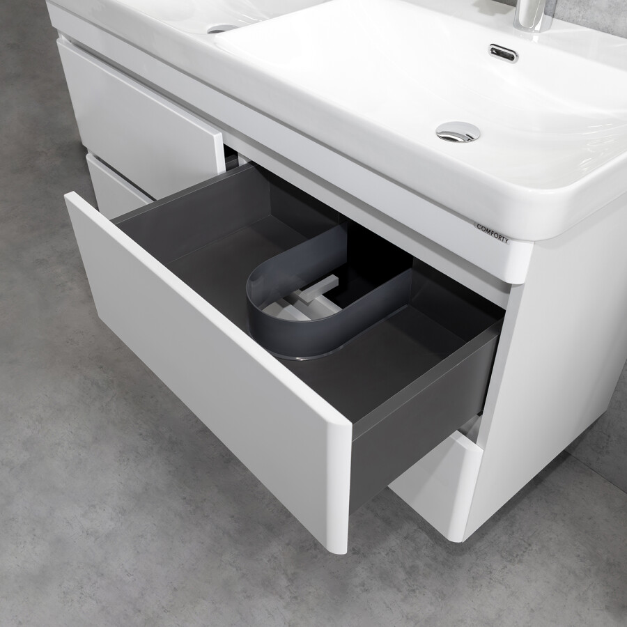 Подвесная тумба-умывальник Comforty Енисей-120 белый глянец c раковиной CF19595BX-120D 00-00022406