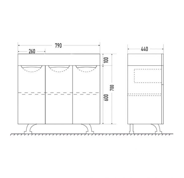 Mirsant Камилла Quadro 80 тумба с раковиной Next УТ000031227