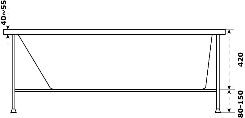Каркас для ванны Azario Тенза, Бали разборный 1700x700/1700x750 БТК0103